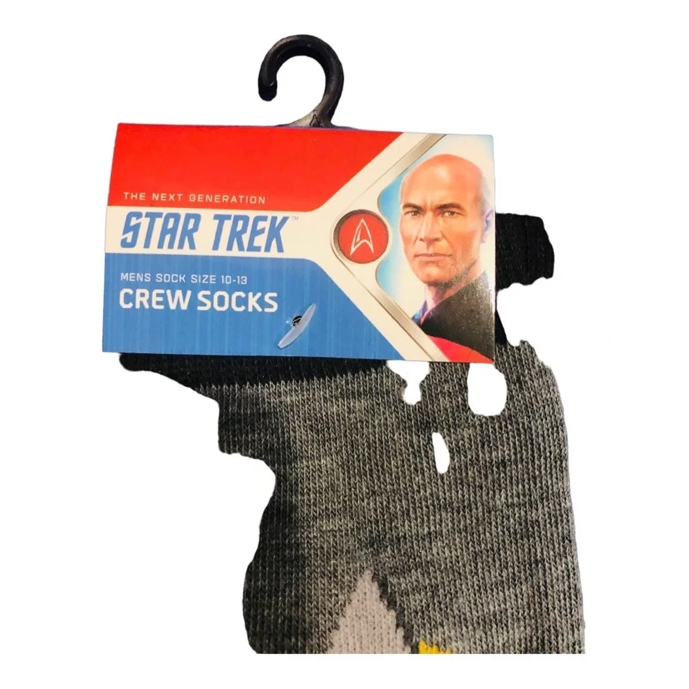 Star Trek Jean-Luc Picard gray crew‎ socks new.